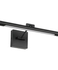 Sleek 16.53 Inch LED Picture Light For Paintings, Black Wall Lamp With Rotatable Light Tube, 3000K Warm White, High CRI Over 80, 7W LED, Hardwired