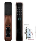Slick Smart Door Lock Serving Up Dead Easy Fingerprint Access With Locked Down Digital Password And Quick Remote Unlock For Rock Solid Home Security Plus Convenient Ic Card Fallback Backup, dual side view, heavy-duty zinc alloy, sleek design.