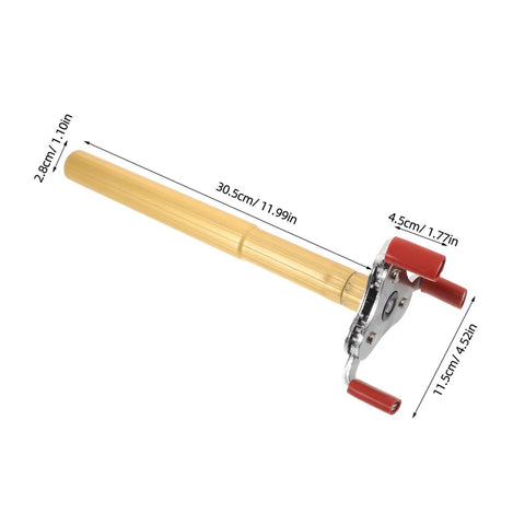 Slick Aluminum Alloy Ceiling Smoke Detector Puller With Heavy Duty Claw Head showing dimensions and golden aluminum handle.