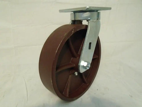 Badass Swivel Casters Rockin Kingpinless Design With Ductile Steel Wheels Rolling Slick On Custom Carts And Workshop Gear Supporting Eight Thousand Pounds Pack Of Four, showing a brown wheel with swivel mount.