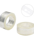 Two transparent plastic balloon arch strip rolls for DIY garland, shown.