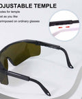 All Day Comfort Broad Spectrum Laser Safety Glasses Eye Protection OD 5 Plus with adjustable temples and anti-fog lenses