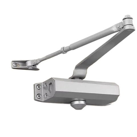 Adjustable Aluminum Door Closer With Soft Close No Drill Install for 40-65 Kg Doors, heavy duty aluminum alloy mechanism, side view