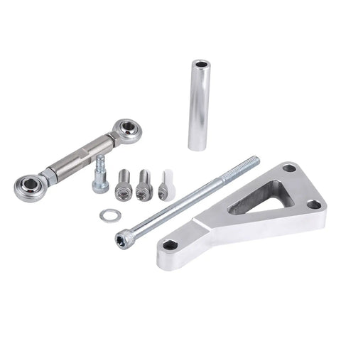Upgrade Your Small Block Chevy 350 With This Heavy Duty Billet Aluminum Alternator Bracket And Mount Kit For Serpentine Or V Belt Setup Perfect For Hot Rods And Daily Drivers, silver bracket kit with rod ends and bolts