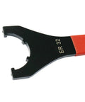 Red Collet Chuck Wrench for ER32 CNC Milling Precision Spanner showing 45mm opening and 10-inch length, high-carbon steel construction.