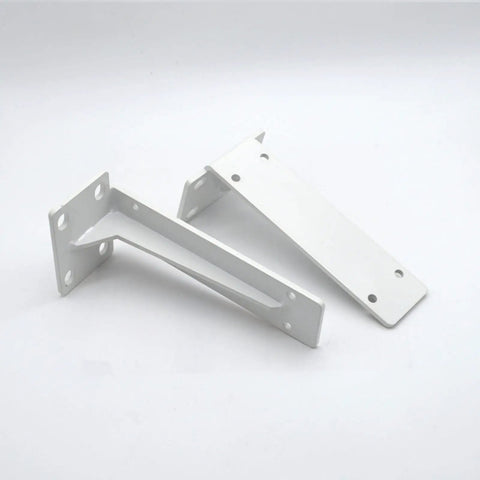 Bulletproof Pair Of Heavy Duty Retro Shelf Brackets Rock Solid Triangle Corner Supports For Diy Open Shelves And Wall Mounts In Kitchen Bedroom Garage 19 7 Inches White