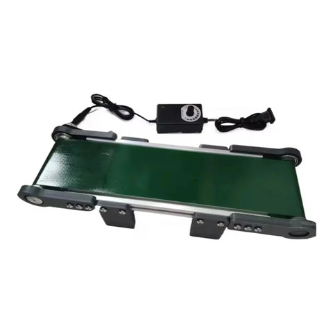 Mini Electric Desktop Conveyor Belt For DIY Projects And Friction Experiments With Adjustable 0 To 116 RPM And 100 By 350 mm Belt