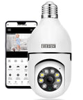 Wireless Light Bulb Security Camera With E27 Socket Plug And Play Auto Motion Tracking Two Way Audio Night Vision WiFi IP CCTV