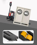 Heavy Duty Electric Pallet Jack With 3300 Lb Capacity And Fast Charging Lithium Battery Designed For Tight Spaces And Serious Warehouse Hauls showing anti-slip fork and polyurethane wheels.
