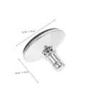 Heavy Duty Adjustable Chair Leveler Pads Set Of Five Swivel Roller Bases guard hardwood floors, silver steel glide with measurements.