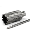 Heavy Duty High Speed Steel Annular Cutter With Weldon Shank precision hole saw 1-7/16 cut diameter and 2 inch depth.