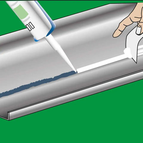 Application of Flex 310 M HT 200 Go To High Temp HVAC Adhesive And Sealant For Ducts And Metal 10.5 Oz Cartridge on metal duct