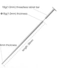 Two Pack Titanium Implant Grade Insertion Tapers For Threadless Labret Bar 1.0mm 1.2mm 18G 16G Set, 38mm Length, Pin End No Threads.