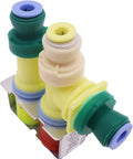 Refrigerator Water Inlet Valve Replacement for Whirlpool WPW10341320 W10341320 AP6019939, dual valves, plastic, side view