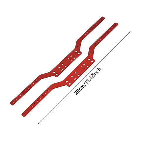 Aluminum Alloy RC Car Chassis Frame Rails For MN168 And MN78 1/12 Scale, 2 Pack Red Replacement, 29cm long view