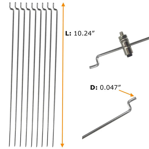 Dope RC Plane Upgrade Kit 30 Pcs 304 Stainless Steel Z Pushrods 0.047 x 10.24 Inches on white background with detail view