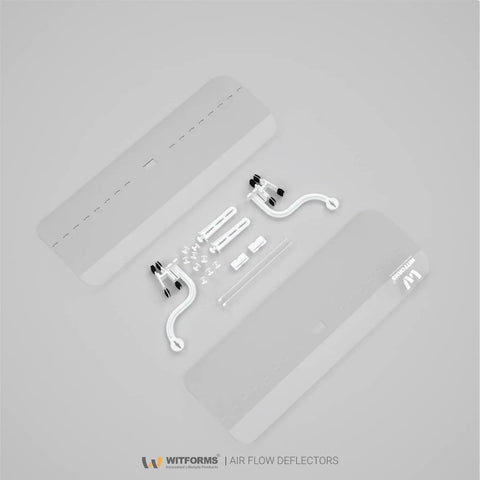 Adjustable AC Air Deflector Grille, Extends From 24 To 43 Inches, 360 Degree Rotatable Vent Shield, Clear Transparent Design components