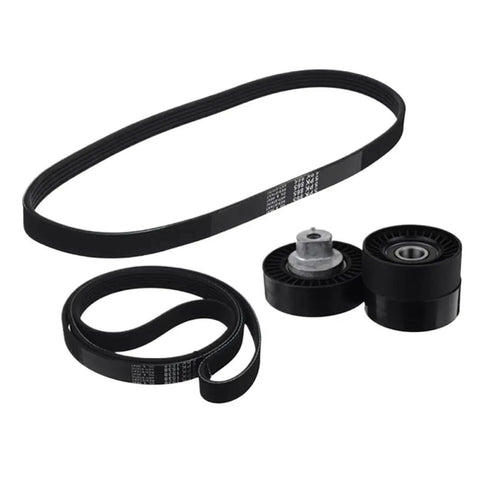 Gangster Tough Engine Timing Belt Tensioner Pulley Kit For BMW E46 E39 E38 X5 Z3 Fits Part 11281437475 And 11281706545 black pulleys and belt