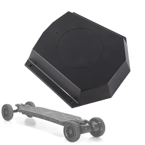 Heavy Duty Electric Skateboard Battery Box And Compact Controller Enclosure For Diy Longboards durable black plastic organizer view from the top.