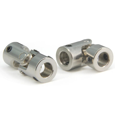 Rotatable Universal Joint Shaft Coupling Connector 8mm to 8mm with Screws and Wrench 2 Pack, steel, for RC cars and machinery