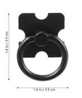4 Piece Black Cabinet Ring Pulls For Drawers And Cabinets, Vintage Style Furniture Hardware Handles, zinc alloy, 1.4 inch.