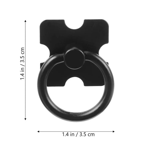 4 Piece Black Cabinet Ring Pulls For Drawers And Cabinets, Vintage Style Furniture Hardware Handles, zinc alloy, 1.4 inch.