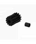 ARRMA 13T 0.5 Mod CNC Pinion Gear With 2.3mm Bore for RC cars, high-strength steel, side view showing precision cut teeth