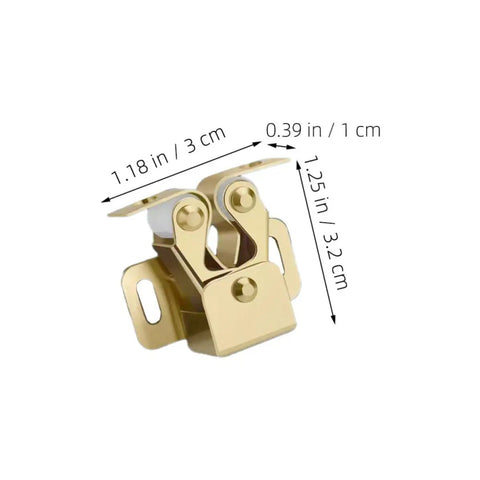 6 Pack Metal Double Roller Cabinet Door Latches With Ball Spring Catches for Wardrobe and Furniture, high hardness gold finish