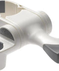 ADA Compliant Grab Bar And Handshower Mount In White showing adjustable sliding grip from side view