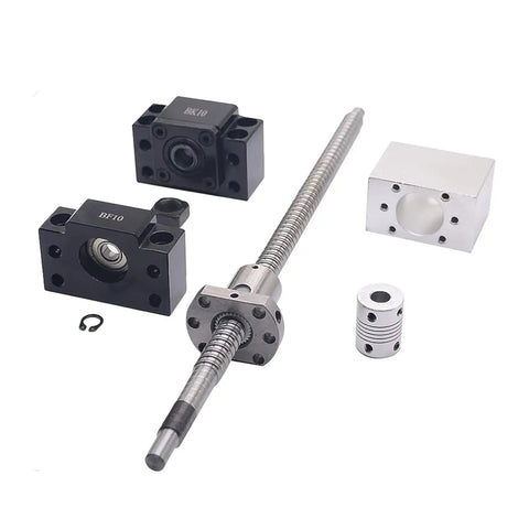 Two Pack 400mm HGR20 Linear Guide Rails With Four Bearing Blocks And One 400mm SFU1204 Ball Screw Kit With Metal Deflector Nut for CNC