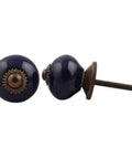 Top Shelf 100 Piece Solid Blue Ceramic Drawer Knobs And Dresser Pulls Knockout Kitchen Cabinet Hardware with antique finish base.