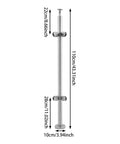 Pro Grade 316 Stainless Steel Glass Railing Corner Post Brushed Silver Metal Base 110cm tall for patio or pool use.