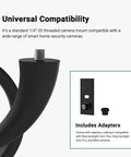 Heavy Duty Flexible Twist Mount For Indoor And Outdoor Security Cameras, Solid As A Rock showing 1/4"-20 threaded design.