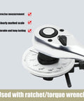 Close-up of MASITE PCWJ torque angle gauge with 1/2-in drive and 360° scale.