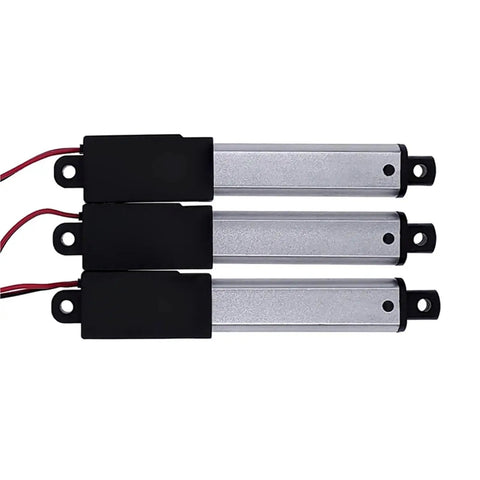 Pro Heavy Duty 12V Electric Linear Actuator Motor With 30Mm 50Mm Stroke Smooth Pull Power For Tight Rig Builds showing three motors with sleek metal housing.