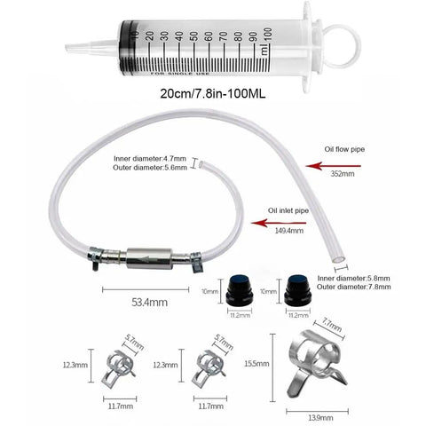 Two Pack Brake Bleeder Kit With Two 100ml Syringes Flexible Hoses Clamps And Adapters For Car And Motorcycle Quick Hydraulic Disc Brake And Clutch Bleeding Tool Easy Pro Grade DIY Maintenance No Helper Needed