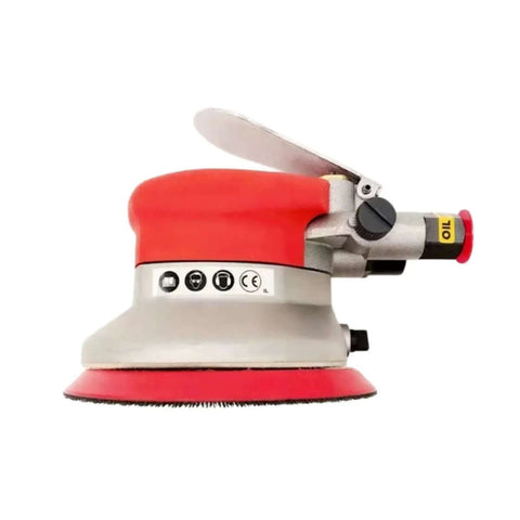 Heavy Duty Pneumatic Angle Grinder And Air Powered Sanders For Grinding Polishing side view showing red design and air controls.