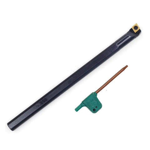 3/8 X 6 Inch Right Hand Indexable Boring Bar With SCLCR CCMT21.51 Insert and tool on white background