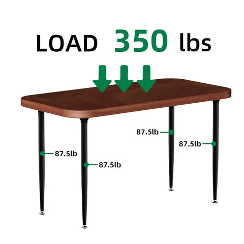 3 In 1 Metal Folding Table Legs With Adjustable Floor Protectors For Round Or Square Tables, Heavy Duty Steel Collapsible DIY Furniture Legs In Black, 28 18 And 14 Inch Heights, Set Of 4 shown with load capacity details