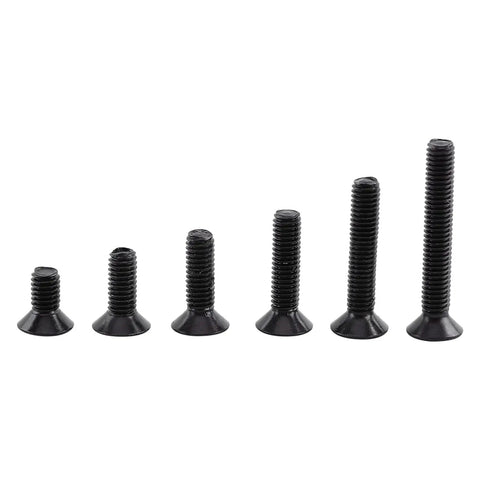 M3 Hex Socket Screws And Nuts Kit, Alloy Steel 250PCS Assorted Bolts Set, M3 X 6mm 8mm 10mm 12mm 16mm 20mm, Flat Head, Perfect For DIY 3D Printing, Sheet Metal, Woodworking And Home Repairs, black flat head screws