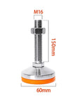 Heavy Lifters Carbon Steel Leveling Feet Three Pack Adjustable Screw Legs With Grip Tight Non Slip Pads For Machinery Racks Easy Setup On Uneven Floors Rock Solid Stability, showing M16 screw leg, 150mm height.