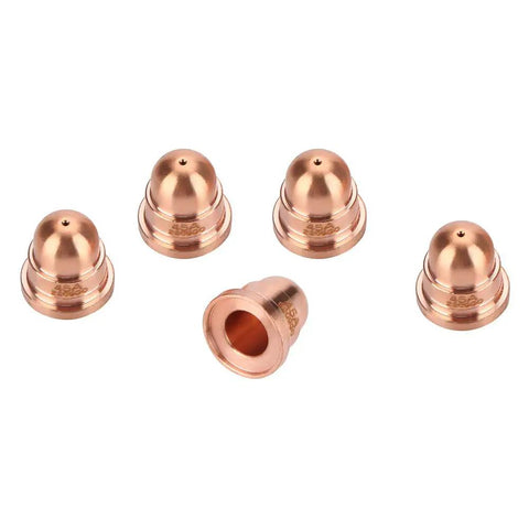Plasma Cutter Nozzle Tips Set for 45A Torch, Premium Copper Nozzles arranged, Durable 5 Pack Replacement Consumables