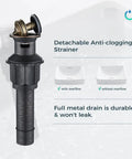 Waterfall Bathroom Faucet With Single Lever Handle Matte Black Brass Sink Faucet 1 Hole 6 Inch Centerset Pop Up Drain Detail