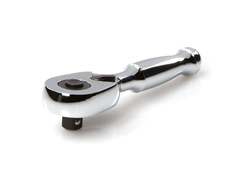 Quarter Inch Drive Quick Release Stubby Ratchet With Three Inch Length, Ultra Compact Head, 90-Tooth Gear For Smooth 4-Degree Swing And Tight Access In Confined Spaces, Perfect For Automotive And DIY Repairs.
