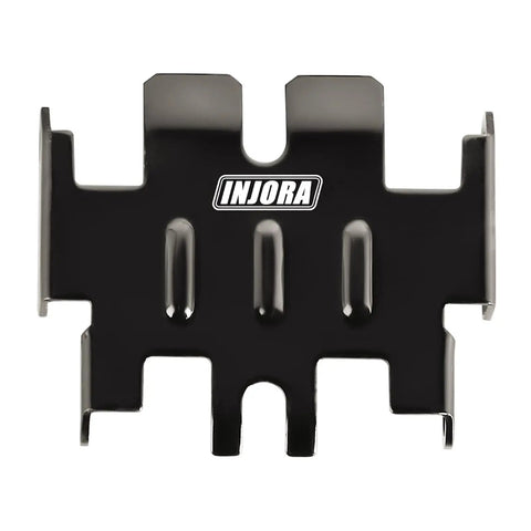 Beefed Up Skid Plate And Chassis Armor Front And Rear Axle Protectors Stainless Steel For One Eighteenth Scale TRX4M RC Crawler Upgrade 14g Gunmetal Finish top view