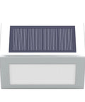 Close-up of Solar Outdoor Lights For Deck And Garden Waterproof Pathway Lamps with ABS stainless steel build and solar panel