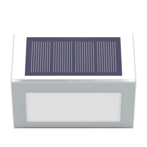 Close-up of Solar Outdoor Lights For Deck And Garden Waterproof Pathway Lamps with ABS stainless steel build and solar panel