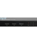 Dual 4K HDMI KVM Switch Effortlessly Toggle Between Two PCs Macs And Consoles With No Sweat Hot Swapping And Rock Solid HDR Playback For Seamless Multitasking And Next Level Gaming Rigs, showing front view with three USB ports.