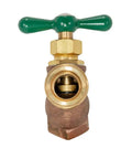 Built Tough For Backyard Jobs Smooth Operation Zero Hassle Heavy Duty Forged Brass Hose Bibb with green handle for easy use.