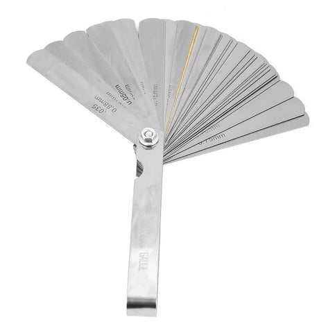 Dual Metric And Imperial Stainless Steel Feeler Gauge Ruler For Welding Gap And Slot Measurements, 89mm length, 0.04-0.88mm range
